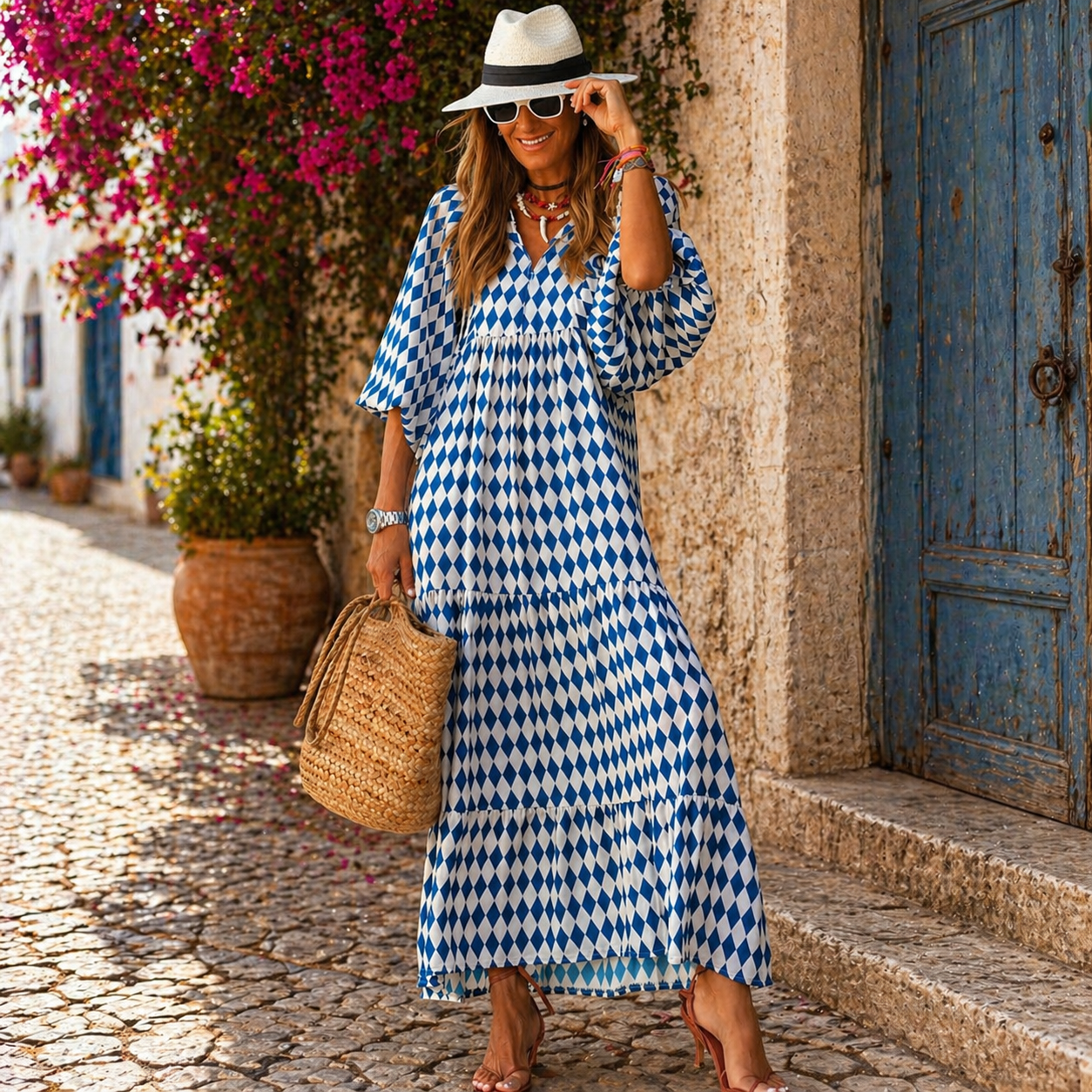 Amira zomerjurk dames_blauw