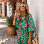 Amira zomerjurk dames_groen_detail