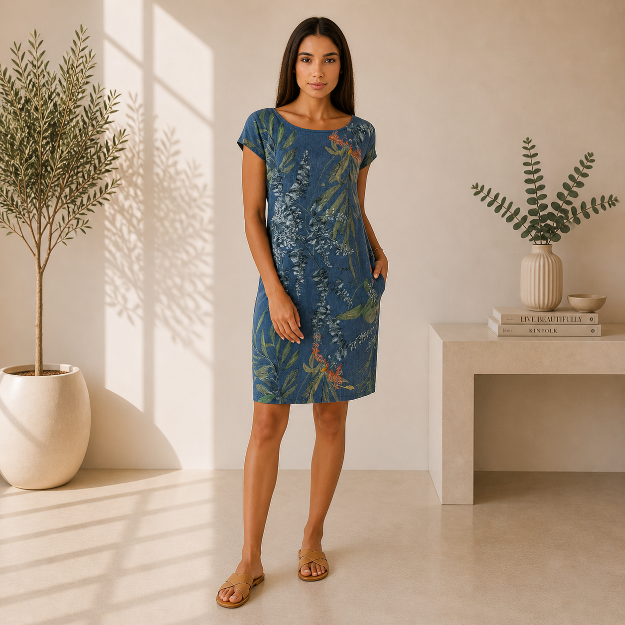 Cleo dames zomerjurk_blauw